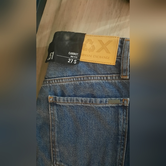 Armani Exchange - J51 Carrot Fit Rigid Denim Jeans, 100% Cotton, Medium Blue - Picture 5 of 9